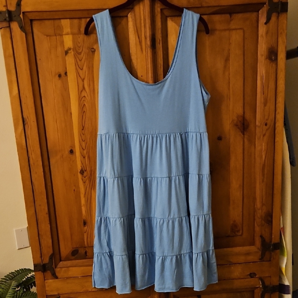 Lord & Taylor Light Blue Dress Size XL 100% Cotton New With Tags